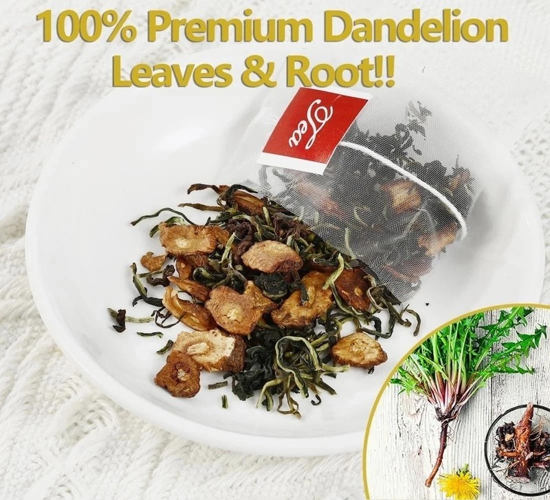 Dandelion Tea 100-Leaf & Root Herbal Tea Bags for Liver & Kidney Health Detox gallery