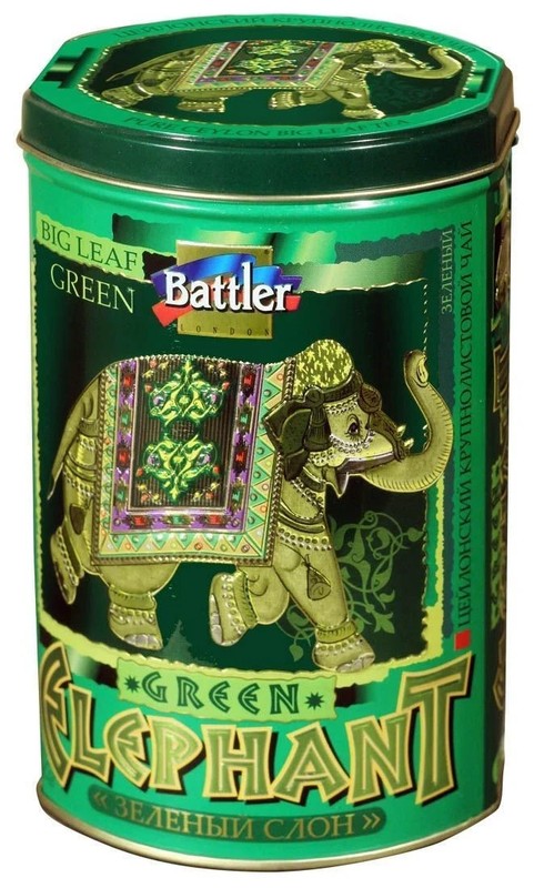 Battler Ceylon Elephant Collection Pure Green Big Loose Leaf Tea 100g Tin Caddy