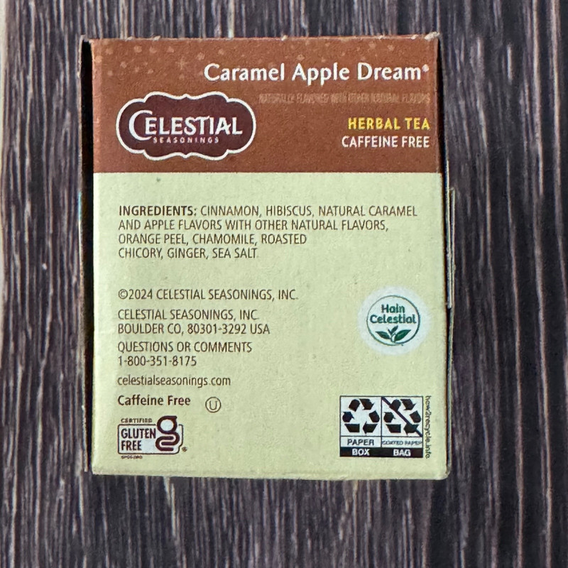 Celestial Seasoning Caramel Apple Dream Herbal Tea 18 Bags Non GMO Verified gallery