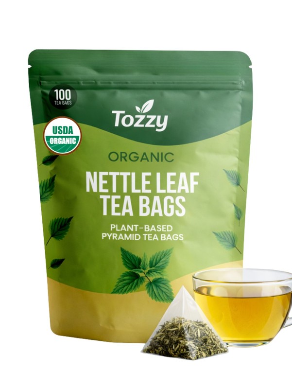 Organic Nettle Leaf Tea Bags 100 Count Plant-Based Pyramid Tea Bags