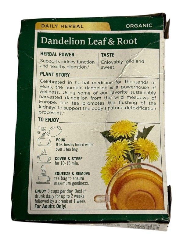 Traditional Medicinals Organic Dandelion Leaf & Root Tea - 16 Bags - Ex: 2/28 gallery
