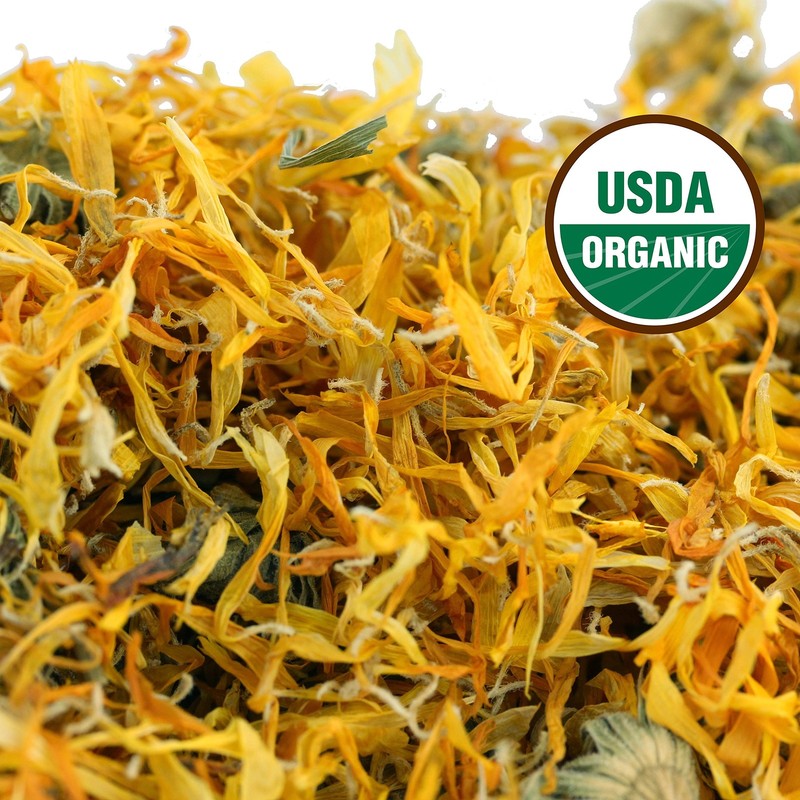 Calendula Tea 1LB (16Oz) 100% CERTIFIED Organic Whole Flower Herbal Tea (Cale... gallery