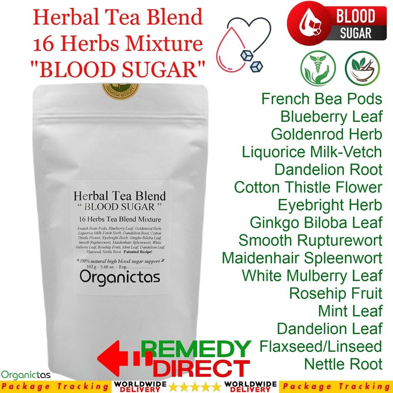 Best DIABETIC TEA Mix 100g - 16 Natural Herbs Recipe Regulate Lower Blood Sugar