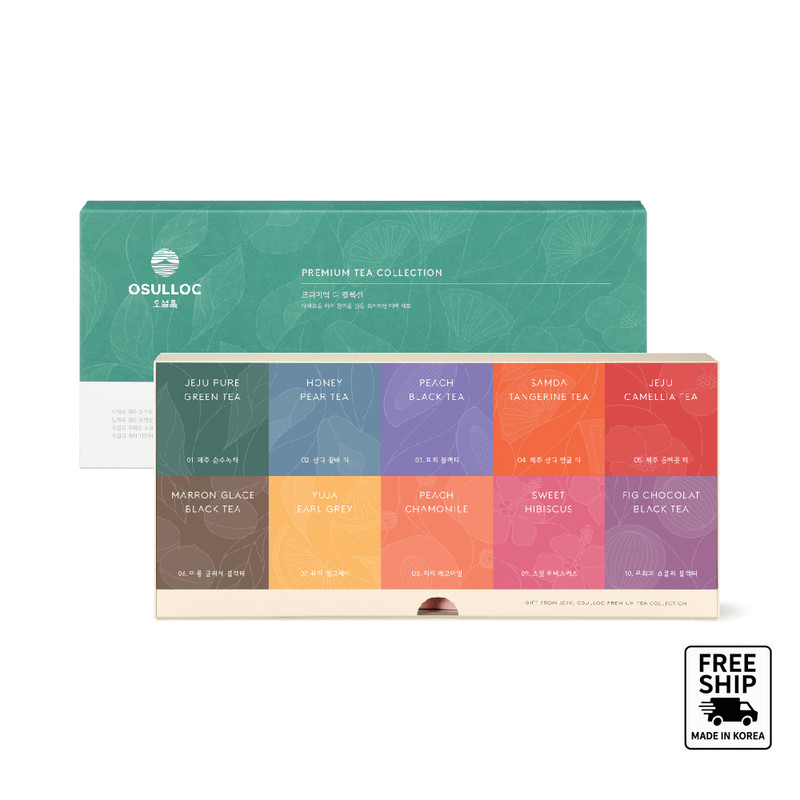 OSULLOC Premium Tea Collection – 10 Varieties x 4 Bags (Total 40 Bags) | Korean