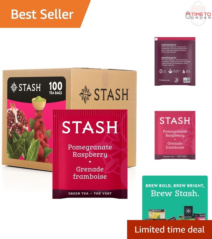 Green Tea Pomegranate Raspberry 100 Bags Wellness Refreshing