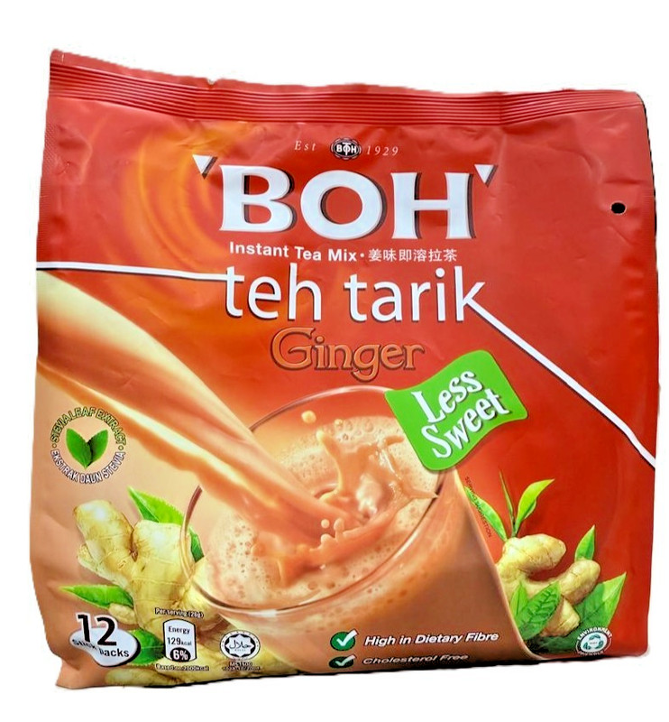 BOH Instant Tea Mix/ Teh Tarik Ginger 3 in 1 Less Sugar 12’s x 26g – 1 Pack