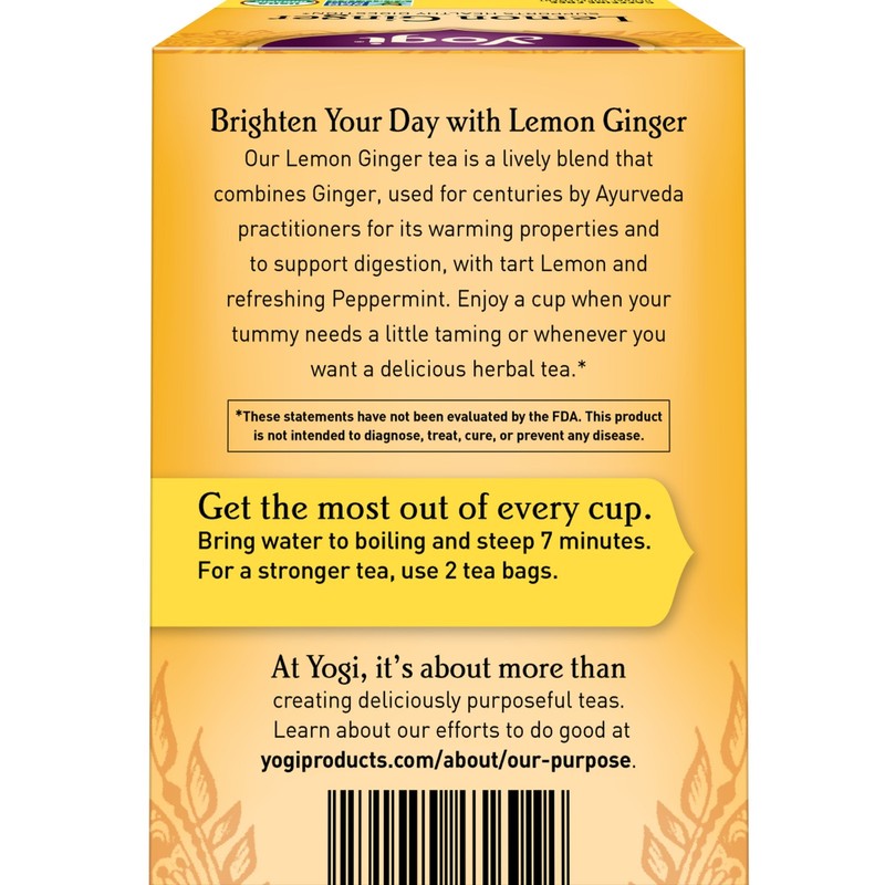 Yogi Tea - Lemon Ginger Tea (4 Pack) Caffeine Free - 64 Organic Herbal Tea Bags gallery
