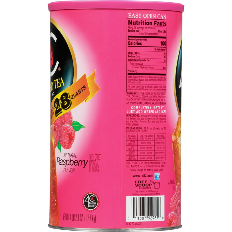 4C Raspberry Iced Tea Mix, 66.1 oz, 1 Ct.... gallery