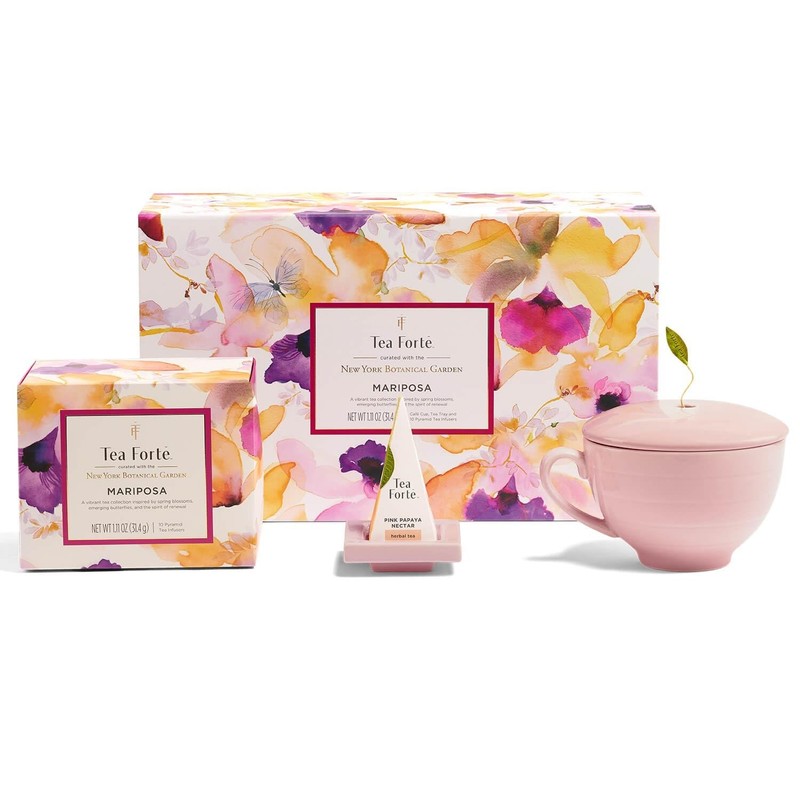 Tea Forte Mariposa 3-Piece Premium Tea Gift Set 10 Count Mini Presentation Box
