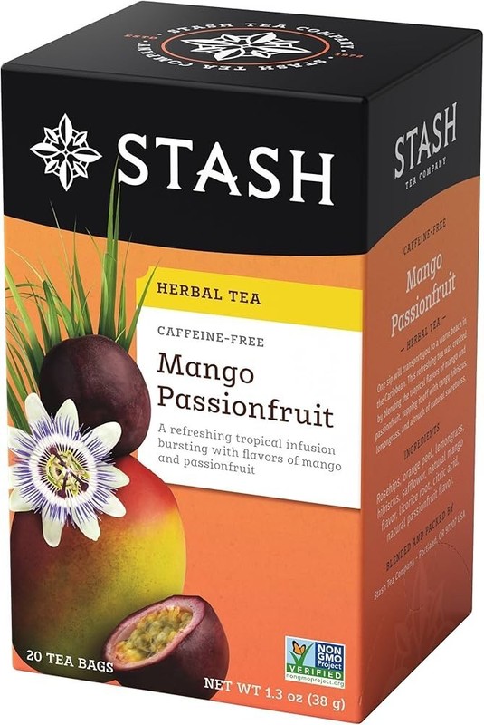 Stash Tea Mango Passionfruit Caffeine-Free Herbal Tea Bags - 20 Count gallery