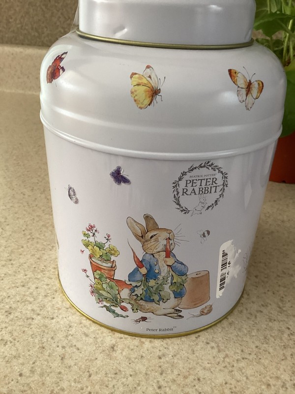Peter Rabbit Tin TEA CANNISTER WITH 80 ENGLISH BREAKFAST TEABAGS ,MUG AND RABBIT gallery