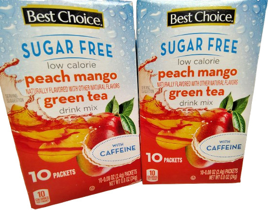 Best Choice Peach Mango Green Tea w/ Caffeine, 10/Box, BB 1226, Lot of 6