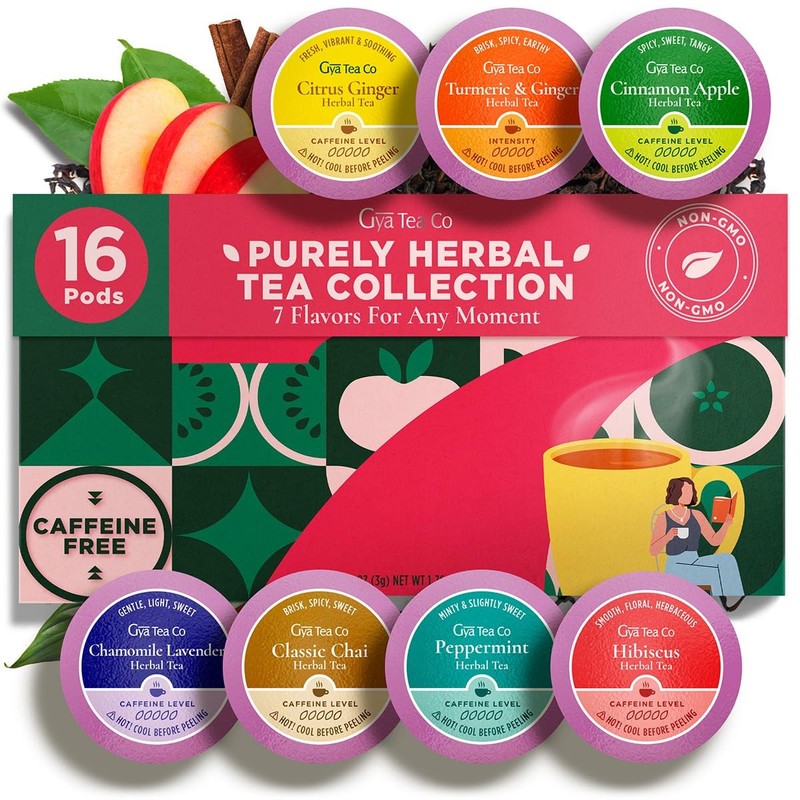 Purely Tea Pod Collection Gift Set (16 Count) – Different Flavors Assorted Va…