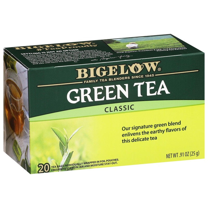 Classic Green Tea, Caffeinated Tea, 20 Count Box (Pack of 6), 120 Total Tea Bags