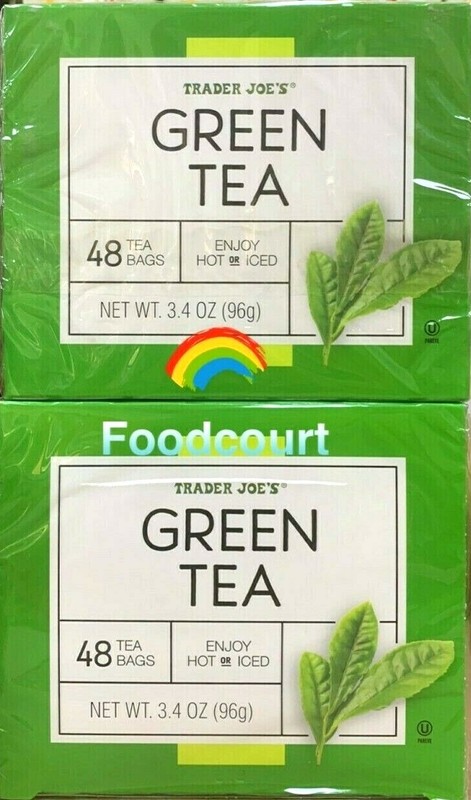 2 Packs Trader Joe’s Green Tea Bagged Tea 48 Tea Bags 3.4 oz Each, Total 96 ct