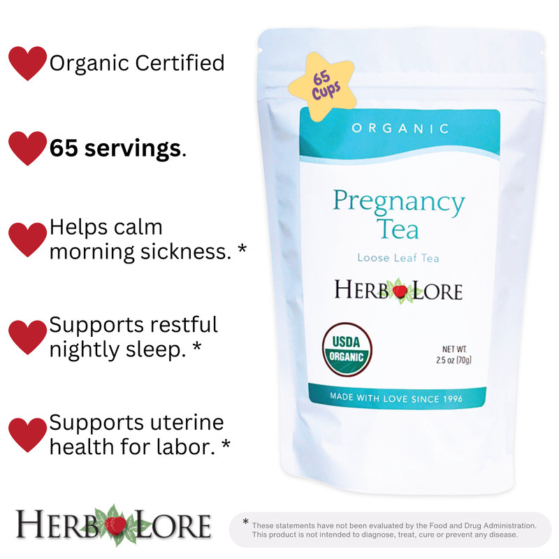Herb Lore Pregnancy Tea - Red Raspberry Leaf Morning Sickness Trimester Support gallery