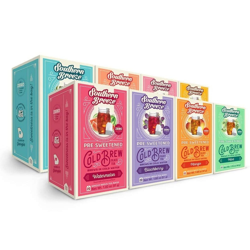 Southern Breeze Cold Brew Sweet Tea Variety Pack Iced Tea with Black Tea and Zer