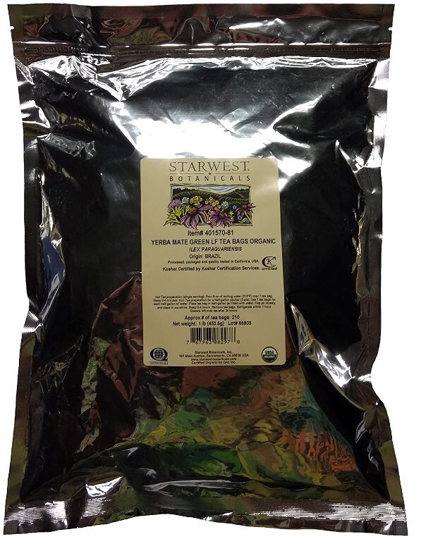 Starwest Yerba Mate Organic Green Tea Bags – 1 lb. approx. 210 bags