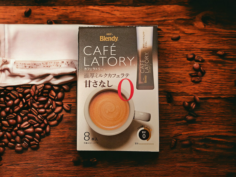 AGF Blendy Cafe Latory Milk Cafe Latte Non-Sugar 8 Sticks In Box 91g – Japan