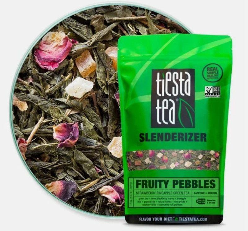 Tiesta Tea Slenderizer Fruity Pebbles Strawberry Pineapple Green Tea Bulk Bag