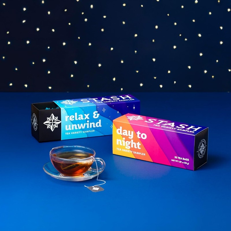 Tea Sampler Assorted Flavors Caffeine-Free & Caffeinated Day to Night Tea Set gallery