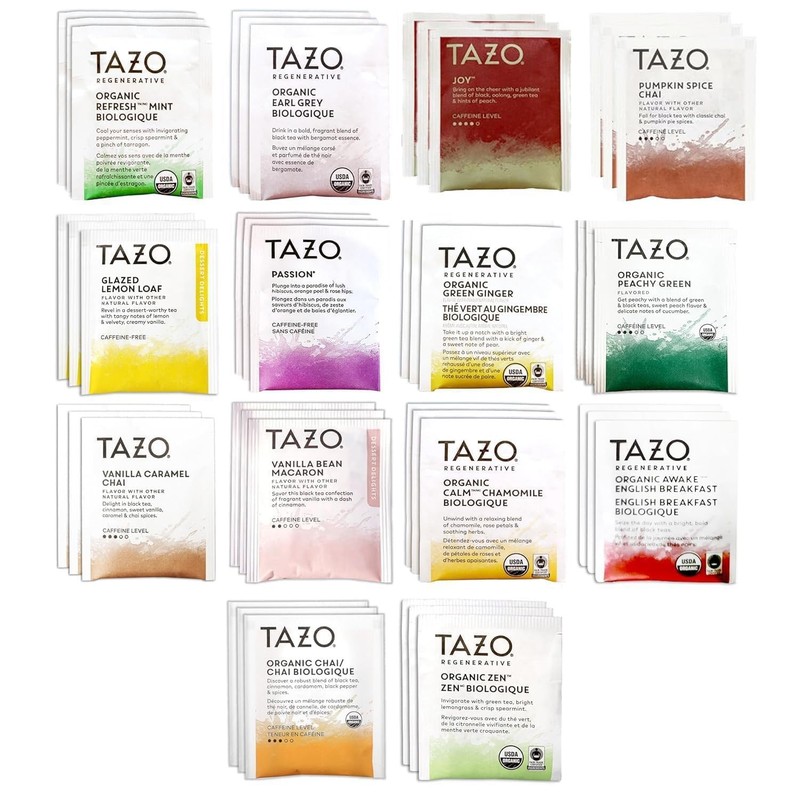 Tea Bags Sampler Assortment Variety Pack Gift Box (42 Count) 14 42 Count