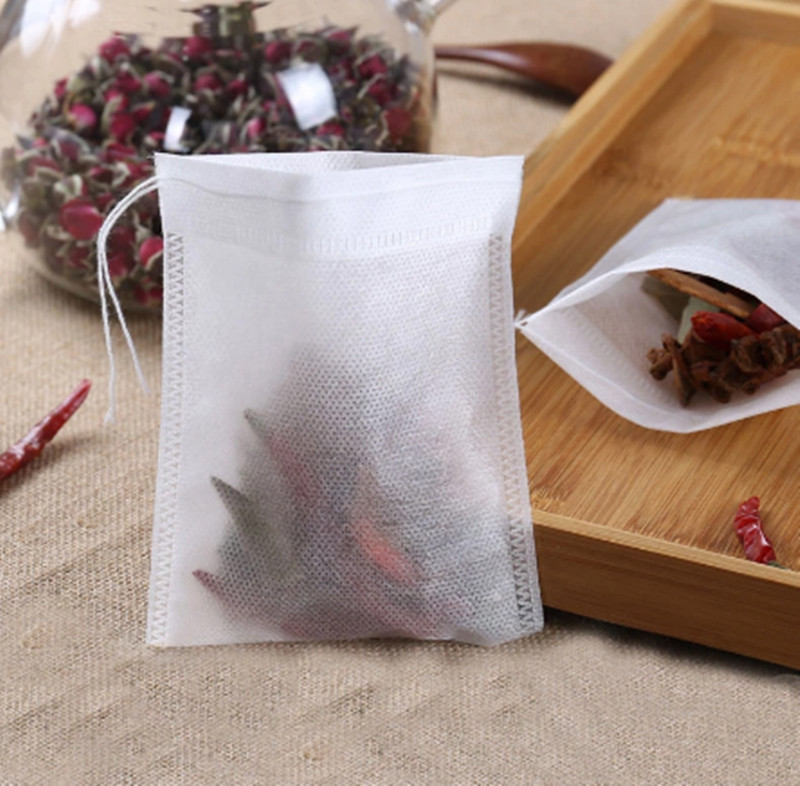 200Pcs Tea Bag Disposable Drawstring Flip Empty Teabags Herb Loose Tea Filter US gallery