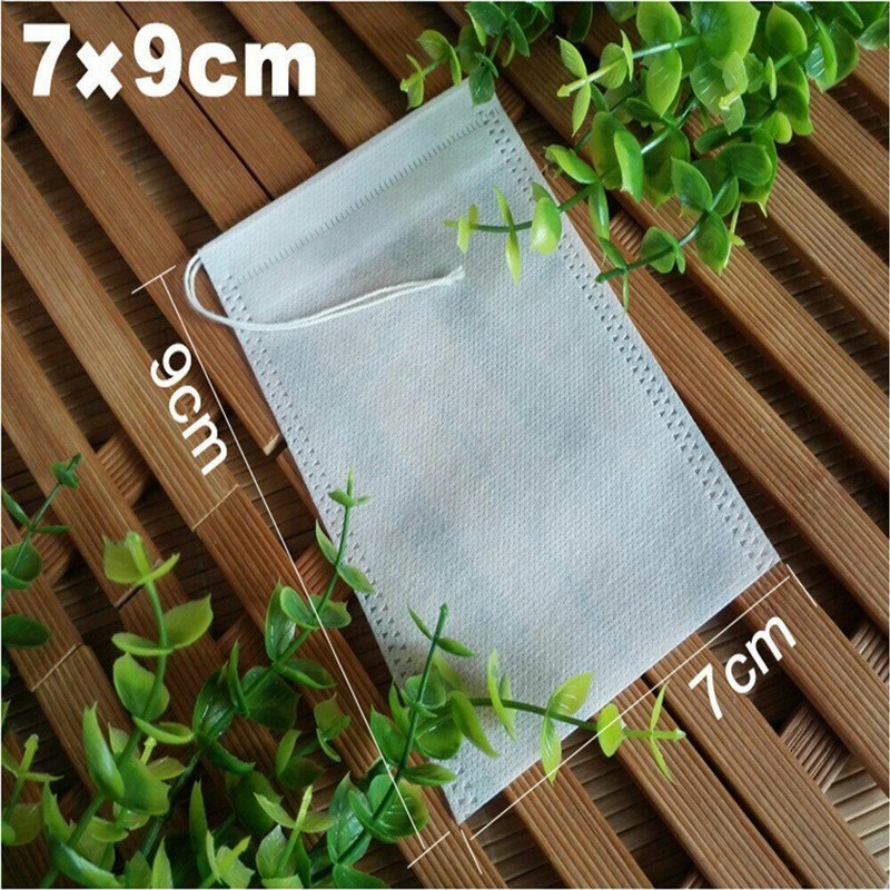 100Pcs Tea Bag Disposable Drawstring Flip Empty Teabag Herb Loose Tea Filter gallery