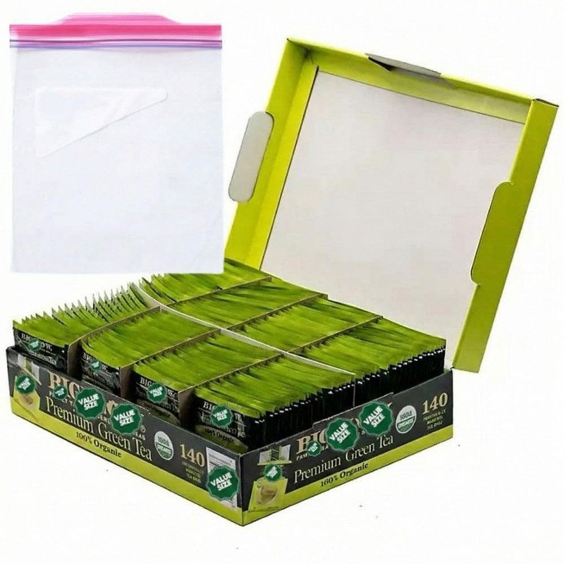 Organic Green Tea Bags - 140 Count, Premium Quality, Eco-Friendly Storage Bag gallery