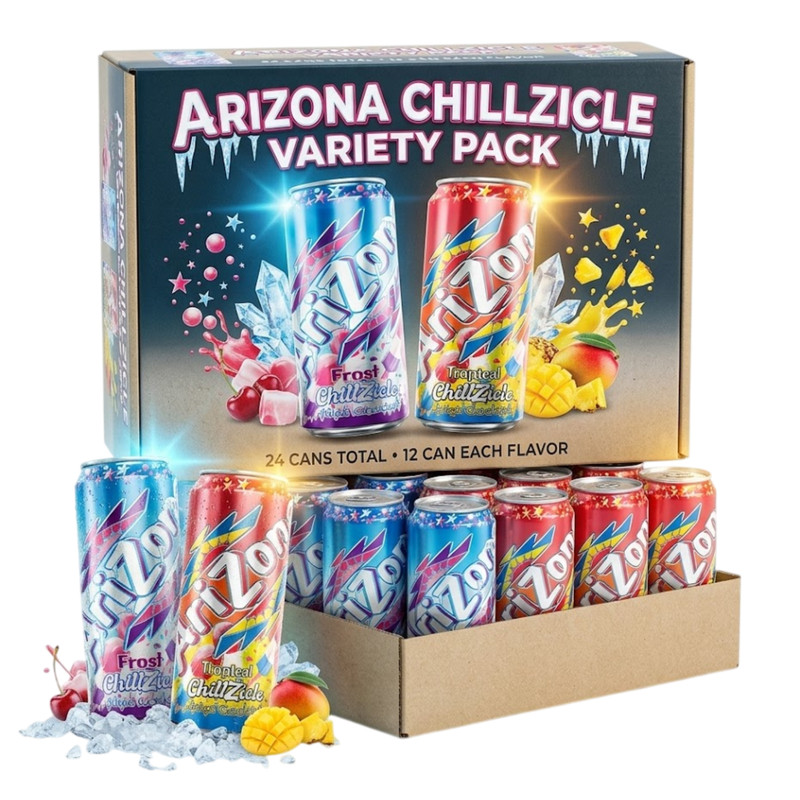AriZona Frost & Tropical Chillzicle Variety Pack 24 Cans 22oz – Bulk Juice Drink