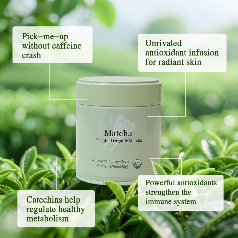 MatchAdmire Matcha Powder Premium First Harvest USDA Certified Organic Green ... gallery