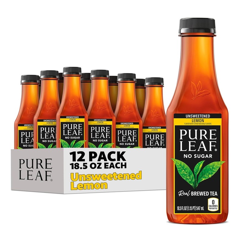 Pure Leaf Iced Tea, Unsweetened Real Brewed Tea, Zero Sugar & Zero Calories, 18