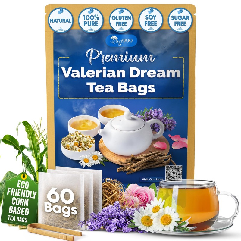 TOG999, Premium Valerian Dream Tea Bags | 60 Count | Herbal Blend with Valeri…