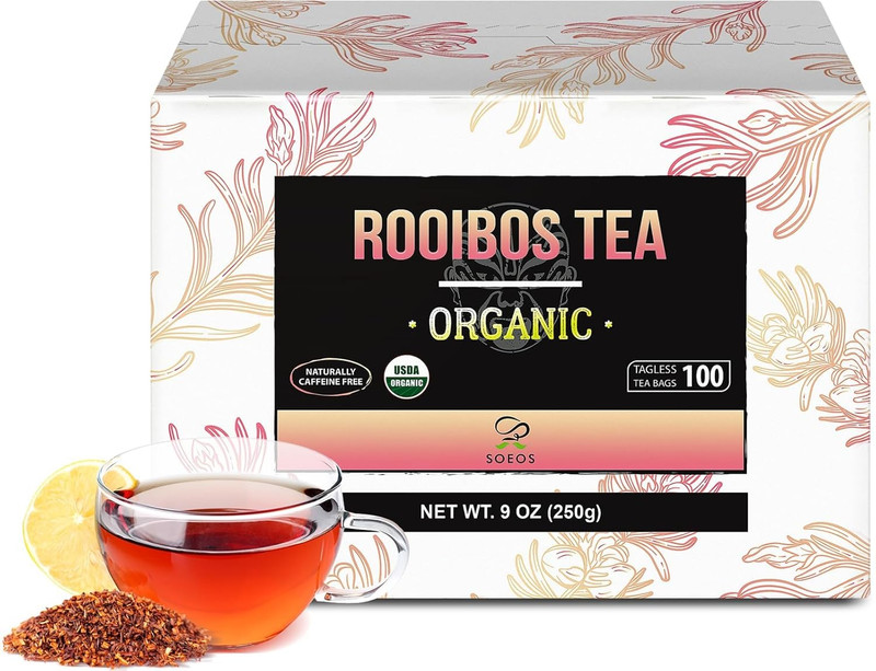 Organic Rooibos Tea, 9Oz (250G), 100 Tagless Tea Bag, Naturally Caffeine Free, U