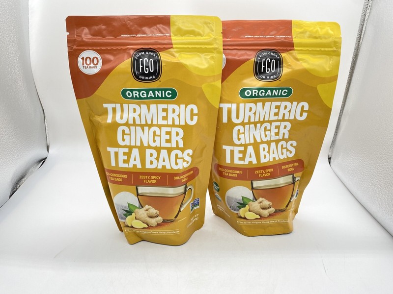 Organic Turmeric Ginger Tea – Eco-Conscious Tea Bags – 200 Count – BB:03/2027
