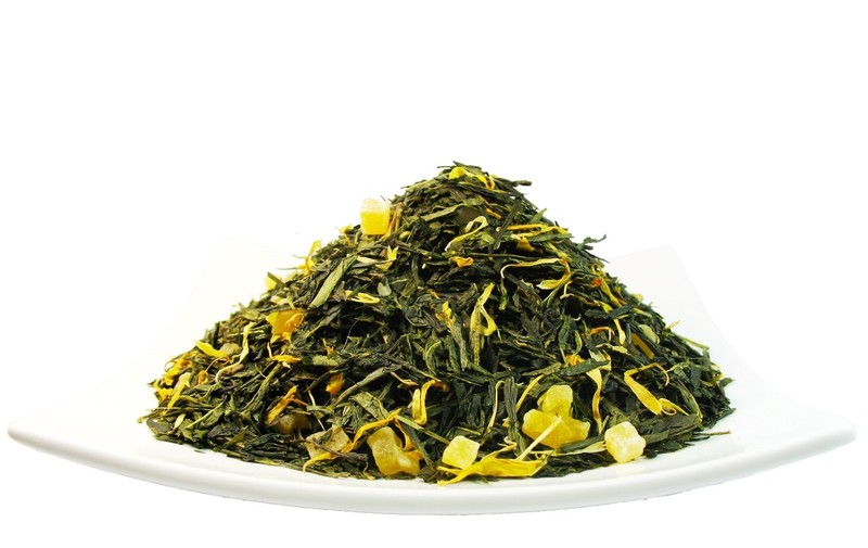 Mango Green Tea Natural Loose leaf Tea Antioxidant Rich Medium-Caffeine 4 OZ