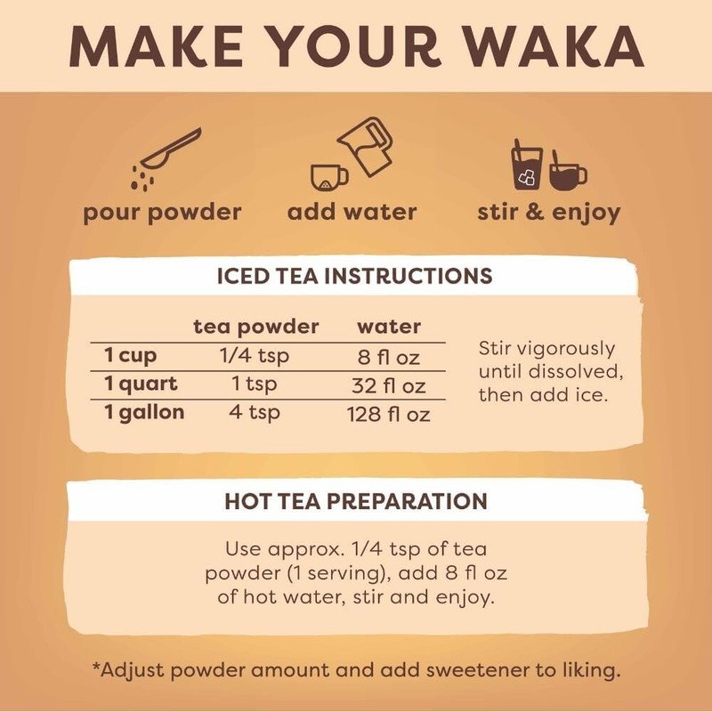 Waka Decaffeinated Instant Black Tea - 4.5oz Powder for 200 Drinks, Pure Tea gallery