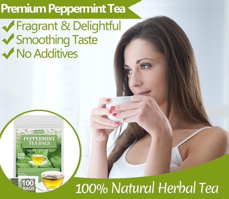 Peppermint Tea Bags, 100 Natural, Caffeine Free - 100 Bags Free Shipping gallery