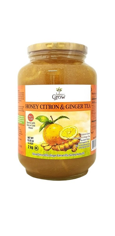Balance Grow Honey Citron & Ginger Tea, 70.55 oz Glass Jar