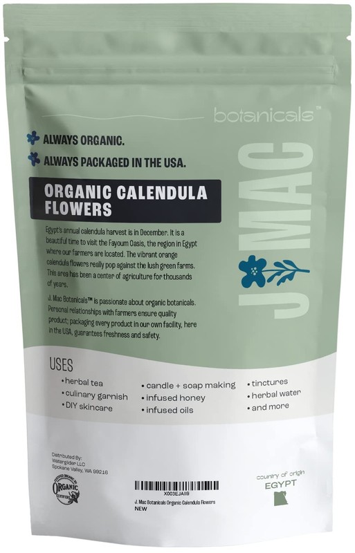 J Mac Botanicals, Organic Calendula Flower 4 ounce, whole dried flowers and p... gallery