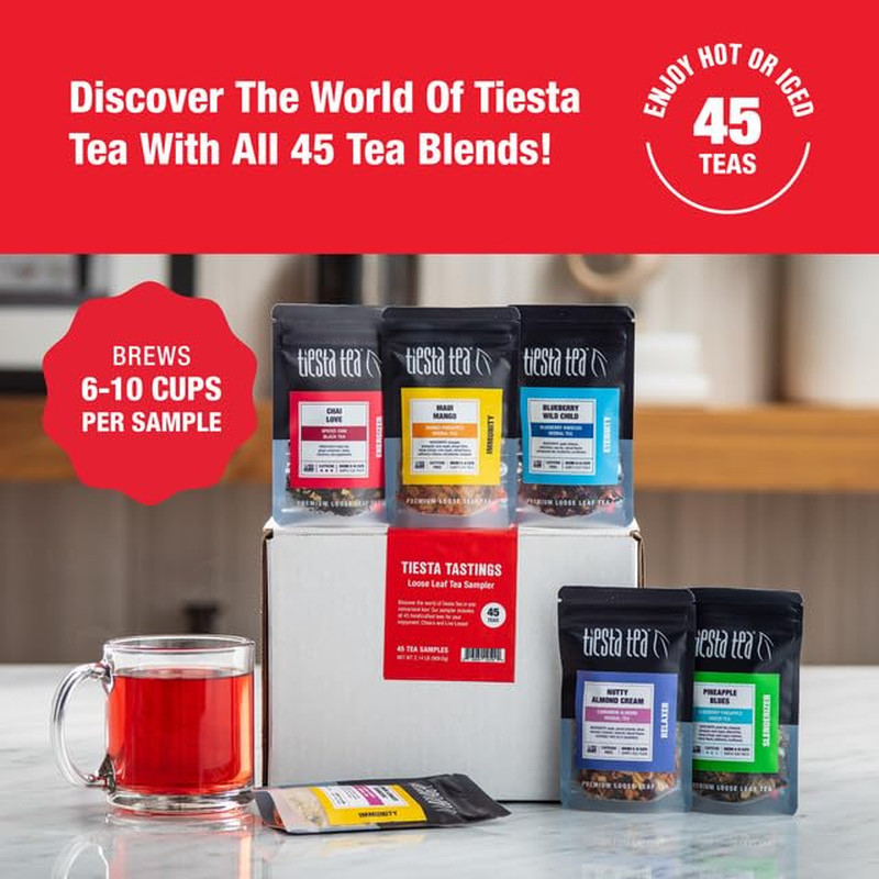 Sampler Set with 45 Pouches & Brewbasket Infuser Bundle gallery