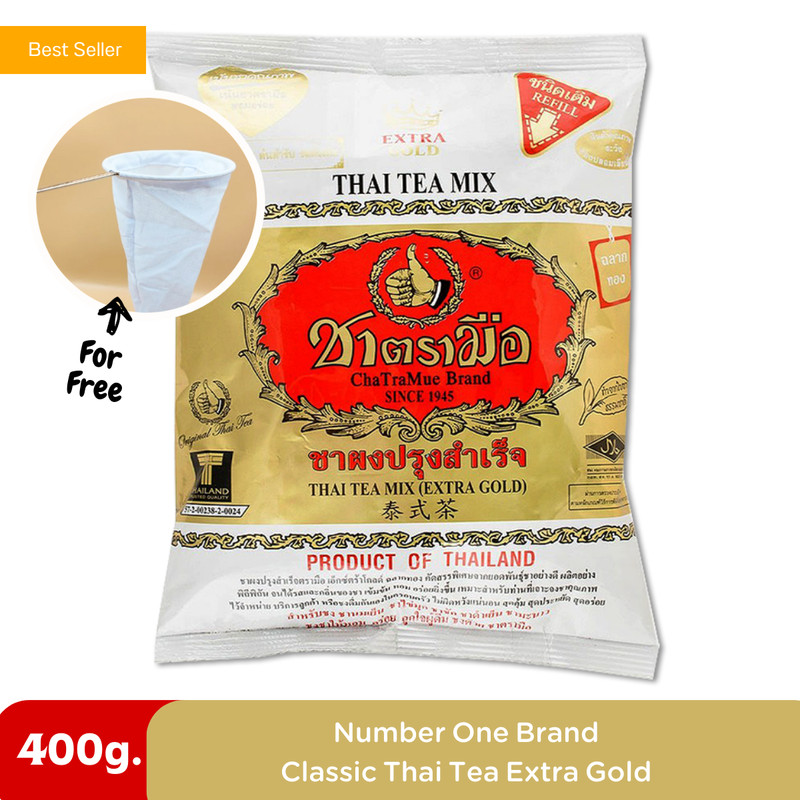 ChaTraMue Extra Gold Thai Tea Mix Classic Rich Flavour Iced & Hot Selected 400g gallery