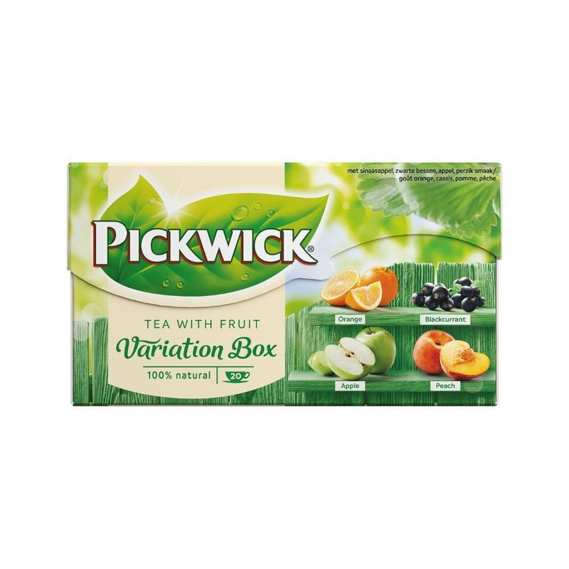 Pickwick Fruit Tea Collection – Orange, Blackcurrant, Apple and Peach – 20 tea b