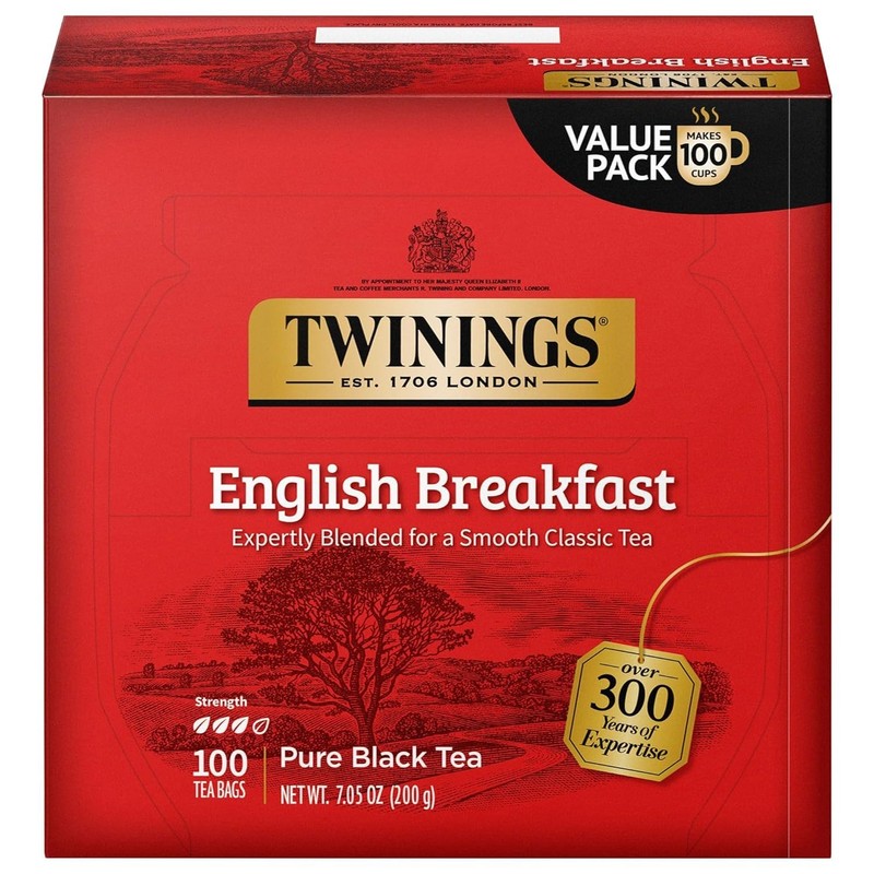 English Breakfast Black Tea Individually Wrapped Bags, 100 Count (Pack of 1)