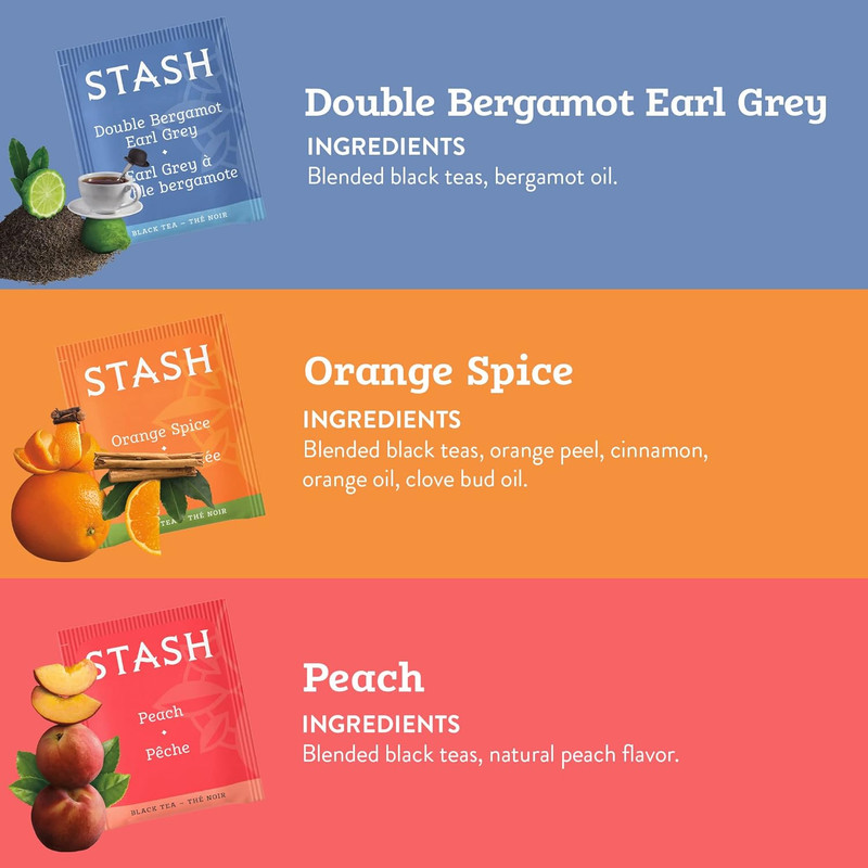 STASH Black Tea Variety Pack – Caffeinated, 6 Boxes of 18-20 Tea Bags Each gallery