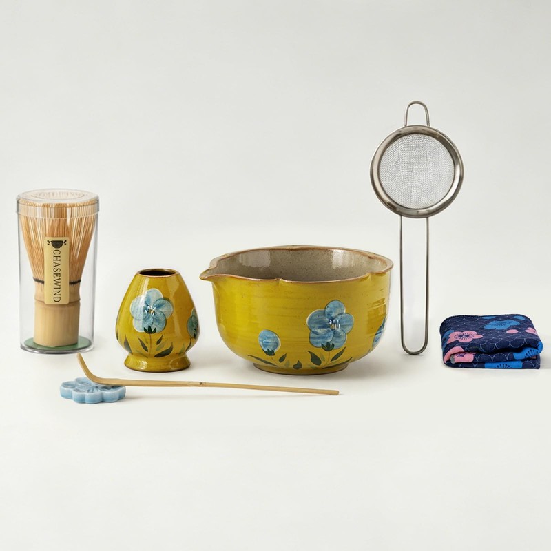 ChaseWind Matcha Whisk Set, 7Pcs Matcha Set with Hand-Painted Ceramic Matcha …