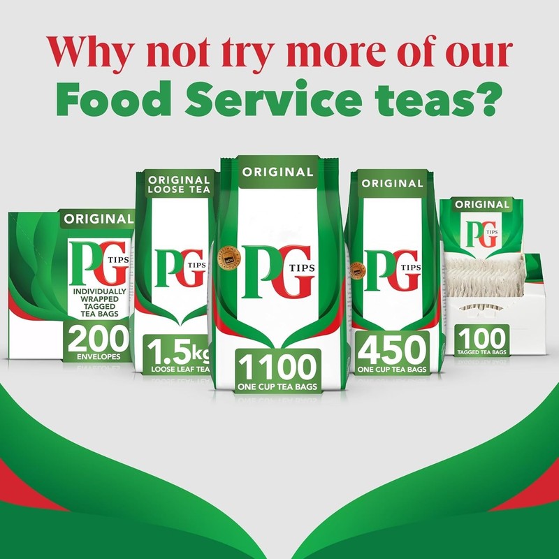 PG Tips One Cup Original Tea Bags Pack of 1, Total 1100 Tea Bags ... gallery