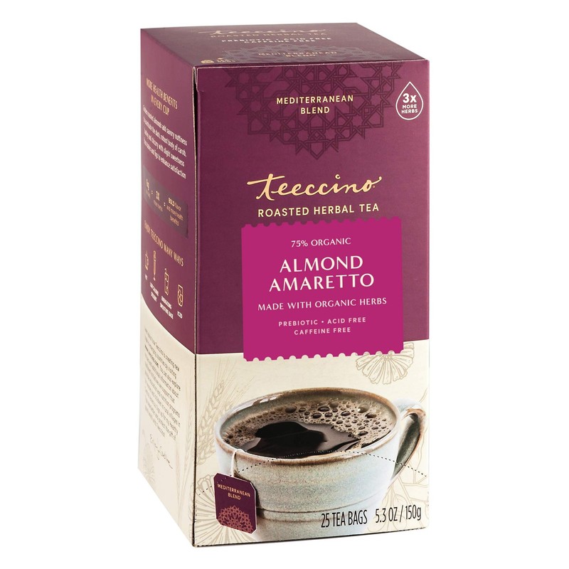 Teeccino Herbal Tea – Almond Amaretto – Rich & Roasted Herbal Tea That’s Caffein
