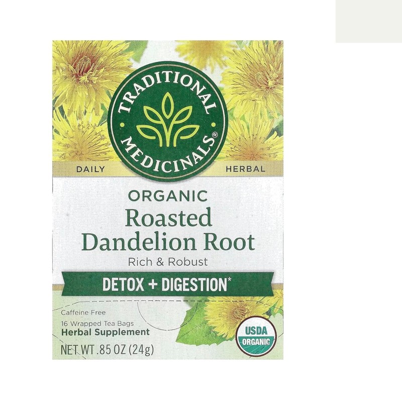 Kosher Certified Organic Dandelion Root Tea – 16 Bags – Supports Bloating Relief