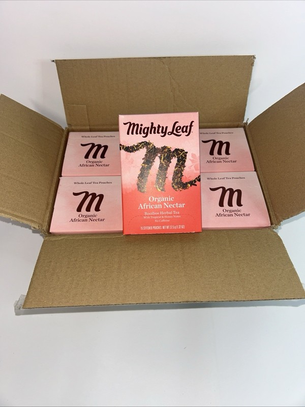 Case of 6 Mighty Leaf Organic African Rooibos Tea Caffeine Free 15 Ct Each 03/27